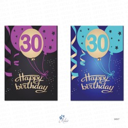 Happy Birthday 30th Year Greeting Cards. pcs.12