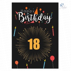 Happy Birthday 18th Year Greeting Cards. pcs.12