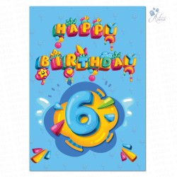 Happy Birthday Cards 6th year 12 pcs