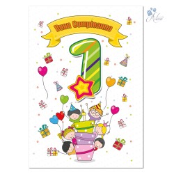 Happy Birthday Greeting Cards from 1 to 6 years 12 pcs