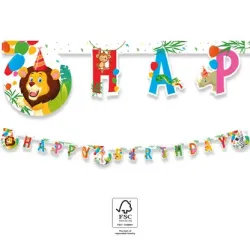 Palloncini Jungle Happy Birthday cartello FSC 2 m