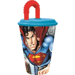 Tazza in cannuccia Superman Savior, plastica 430 ml