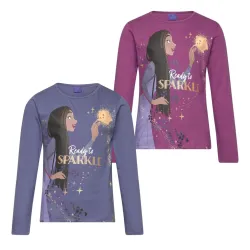 T-shirt a maniche lunghe per bambini Disney Wish Sparkle, top 3-8 anni