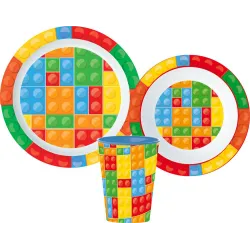 Bricks Bricks Stoviglie modello Lego, set in micro plastica