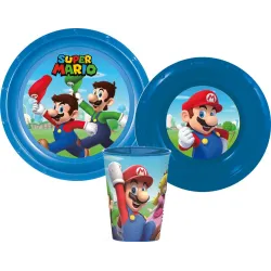 Stoviglie Super Mario Mushroom Kingdom, set in plastica