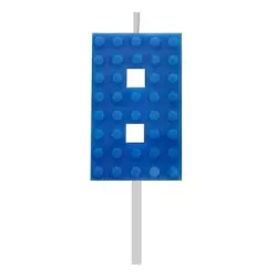 Blocchi Blu Blocchi Building Block 8 Candela di compleanno blu, Candela con numeri