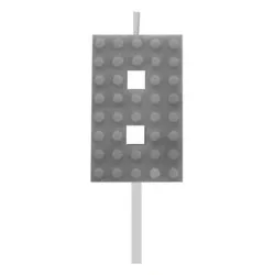 Blocchi Blocchi grigi Building Block Numero 8 Candela torta grigia, Candela numerica