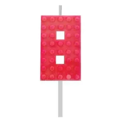 Blocchi Rossi Blocchi Building Block Numero Candela 8 Rosso, Candela di compleanno
