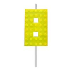 Blocchi Blocchi gialli Blocco da costruzione n. 8 Candela gialla, Candela numerata