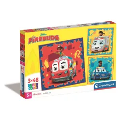 Puzzle 3x48 pezzi Veicoli di Emergenza Firebuds Clementoni