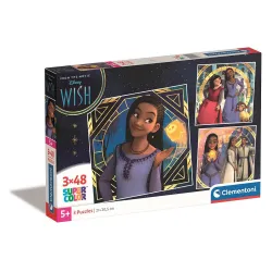 Puzzle Disney Wish Mystic 3x48 pezzi Clementoni