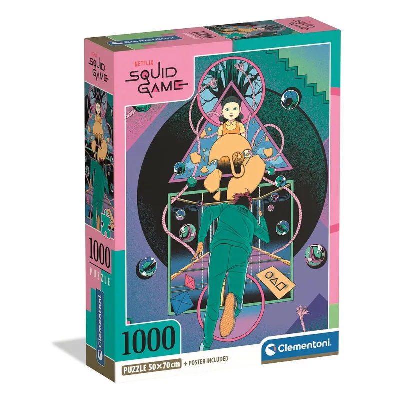 Squid Game Vinci la tua vita Inizia l'eliminazione Puzzle compatto da 1000 pezzi Clementoni