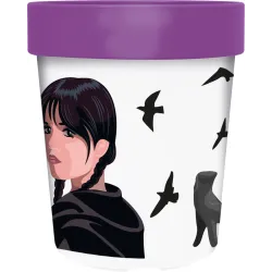 Wednesday Nevermore Academy micro bicchiere in plastica antiscivolo 260 ml