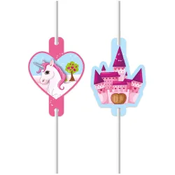 Cannucce di carta Unicorn Castle, set da 4