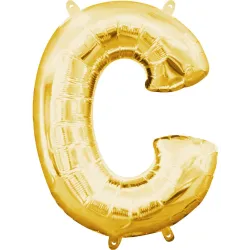Palloncino foil Numero Oro, Mini Lettera C Oro 33 cm