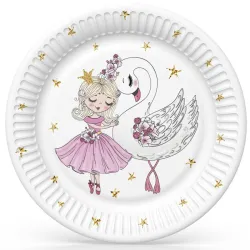 Piatto di Carta Balletto Con Cigno Ballerina 8 pz 18 cm