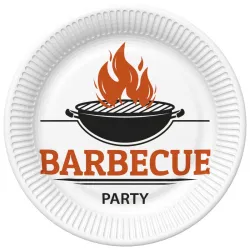 BBQ Party Piatti di carta per barbecue, confezione da 8, 22,7 cm