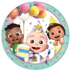 Cocomelon Compleanno set di 8 piatti di carta, 23 cm, FSC