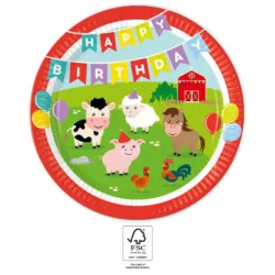 Piatto in carta Farm Party 8 pz 23 cm FSC