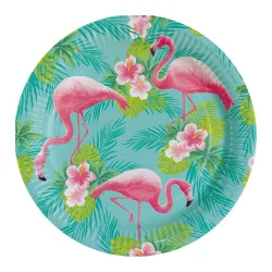 Flamingo Pink piatto in carta 8 pz 23 cm