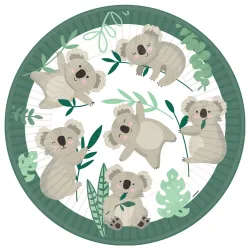 Piatto in carta Koala Eucalipto 8 pz 23 cm
