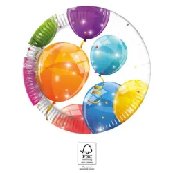 Set 8 piatti di carta Balloon Sparkling 20 cm FSC