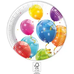 Piatto in carta Balloon Sparkling 8 pz 23 cm FSC