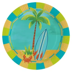 Piatto in carta Summer Surf Party 8 pezzi 23 cm