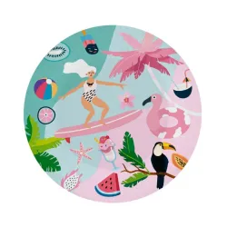 Piatto Summer Surfing in carta 6 pz 18 cm