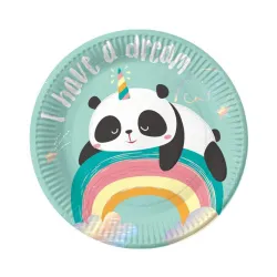 Piatto in carta Panda Dreamy 6 pz 18 cm