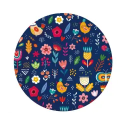 Spring Have Fun Piatto carta scuro 6 pz 18 cm