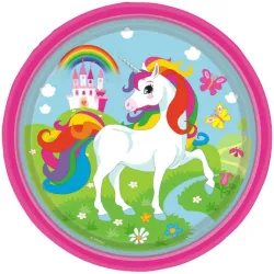 Piatto di carta Unicorn Meadow 8 pz 23 cm