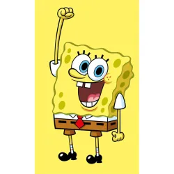 Asciugamano viso e mani SpongeBob giallo, asciugamano 30x50 cm