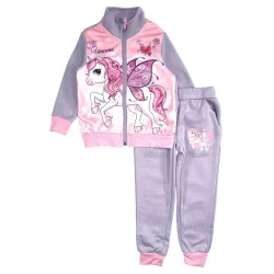 Tuta da ginnastica per bambini Unicorn Purple, set da jogging 8 anni / 128 cm