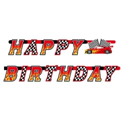 Targa in carta Car Racing Race Happy Birthday 220 cm