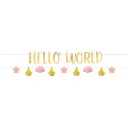 Scritta Hello World per bambina 176,8 cm 2 pz