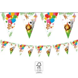 Ghirlanda di bandiere Jungle Balloons FSC 2,3 m