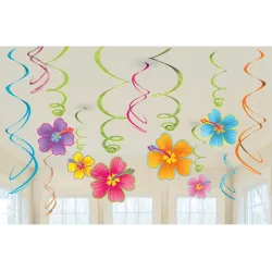 Set di 12 decorazioni per nastri per feste hawaiane estive hawaiane