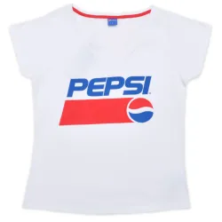 T-shirt corta da donna Pepsi White, top XL