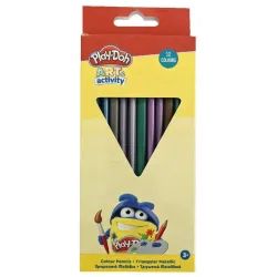 Play-Doh Art Metallic, set di matite colorate triangolari da 12