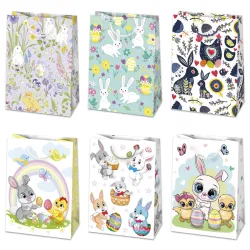Busta regalo in carta Coniglietti Pasquali 23x32x11 cm