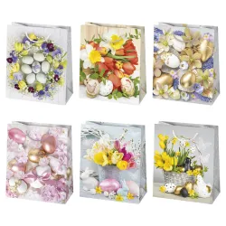 Sacchetto regalo pasquale in carta colorata 19x23x10,5 cm