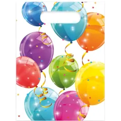 Set di 6 sacchetti regalo con palloncini scintillanti