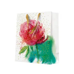 Busta regalo in carta acquerello rosa 20x25x10 cm