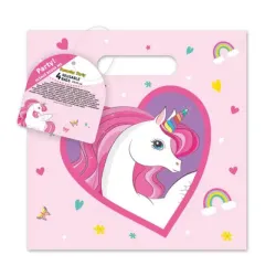 Busta regalo in carta Unicorno Colori Arcobaleno 4 pz