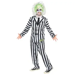 Costume adulto a righe Beetlejuice XL