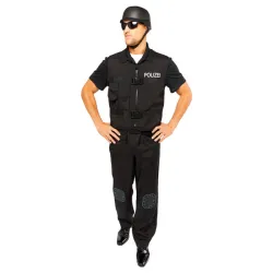 Costume adulto tedesco Swat della polizia XL