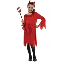 Costume da bambina Diavolo Rosso 4-6 anni