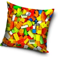 Cuscino modello Bricks Lego, cuscino decorativo 40x40 cm