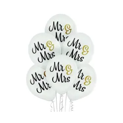 Set di palloncini Wedding Mr & Mrs da 6 pezzi da 12 pollici (30 cm)